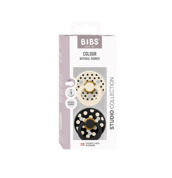 set-2-suzete-cu-tetina-rotunda-studio-colour-latex-0-luni-polka-dot-ivory-black-bibs-O43143-farmacia-morpheus Set 2 Suzete cu Tetina Rotunda Studio Colour Latex, +6 Luni, Polka Dot Ivory/Black, BIBS