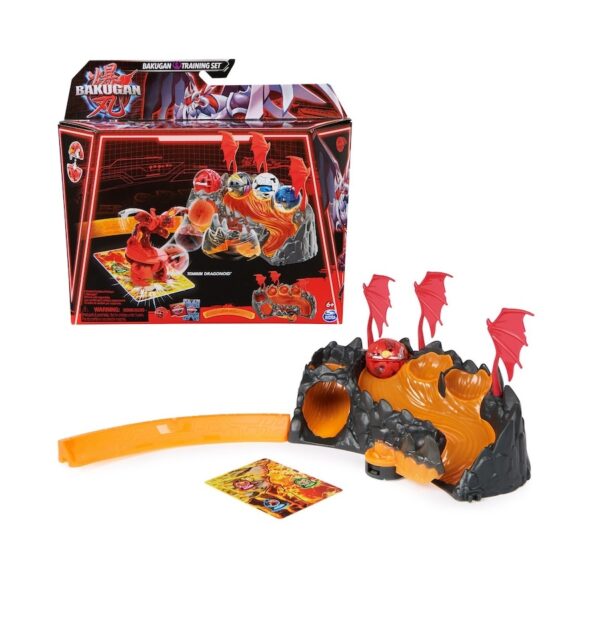 Set de Antrenament Bakugan Titanium Dragonoid cu accesorii și carduri de joc.