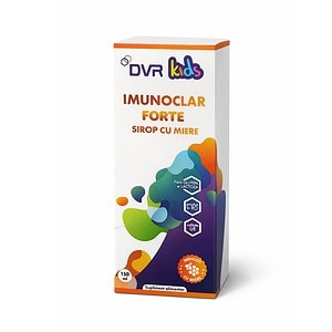 Imunoclar Forte sirop cu miere pentru imunitate, ideal pentru copii, 150ml.