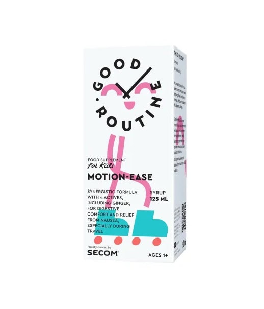 Sirop pentru rău de mișcare Motion-Ease, 125 ml, Good Routine Sirop pentru rău de mișcare, 125 ml, pentru copii, formula naturală cu ghimbir.