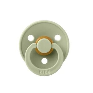 Suzeta din Latex cu Tetina Rotunda, 0 Luni+, Colour Sage, Ambalaj ECO, BIBS