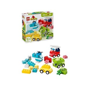 Vehicule Lego Duplo pentru copii, set creativ cu 42 piese pentru construcție și joacă.