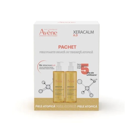 Ulei de curățare pentru pielea predispusă la dermatită atopică, XeraCalm AD, 2x400 ml.