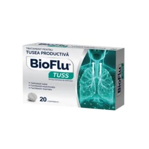 Sirop BioFlu Tuss pentru tuse uscata si productiva, 20 comprimate.