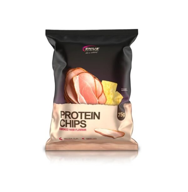 Cipsuri proteice din linte cu aromă de șuncă afumată, 65g, Genius Nutrition, ideale pentru gustări s.