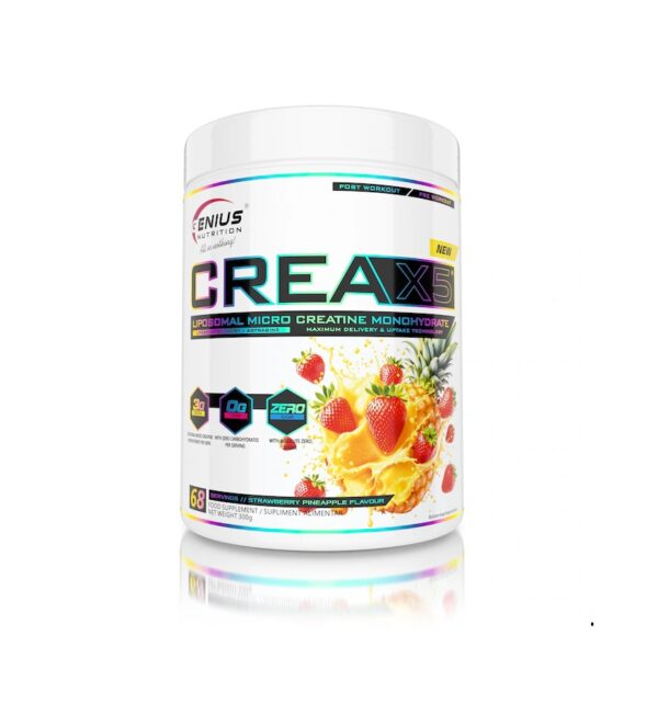Creatina cu Aroma de Capsuni si Ananas Crea-X5, 300g/69serv, Genius Nutrition
