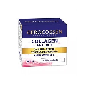 Crema de zi cu colagen și retinol pentru reducerea ridurilor și hidratare intensă.