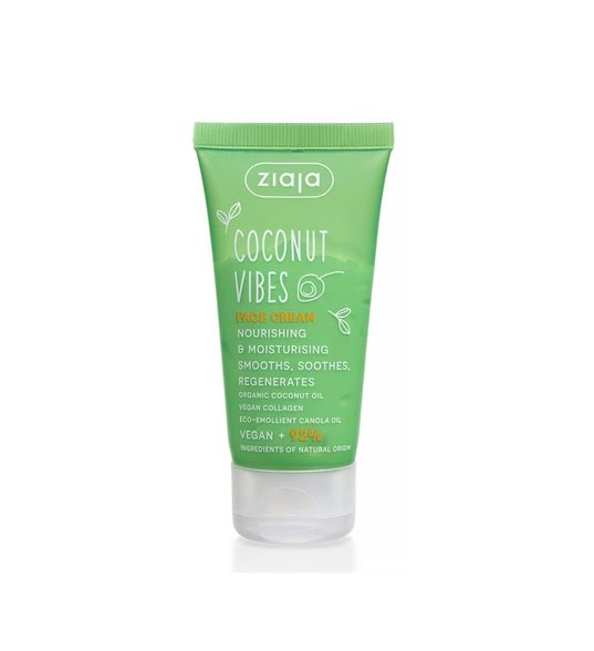 Crema cu cocos Ziaja Sun, SPF 50, hidratare și protecție solară pentru față.