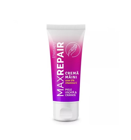 Cremă de mâini Maxi Reparare cu vitamina E, pentru piele uscată și crăpată, hidratare intensă.