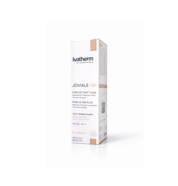 Joviale SPF50+ Fond de ten fluid, protecție solară, nuanța 01, 30 ml.