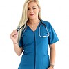 Halat medical cu fermoar bleumarin, mărimea XXXL Halat medical bleumarin cu fermoar, mărimea XXXL pentru personal medical.