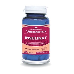 Insulinat Herbagetica, supliment pentru sănătatea metabolică, 60 capsule.