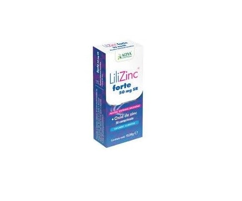 Supliment Zinc Lili Zinc Forte 50 mg SR, 30 comprimate, pentru imunitate.