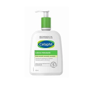 Hidratant pentru față și corp, 500 ml, Cetaphil, ideal pentru piele uscată, normală și sensibilă.