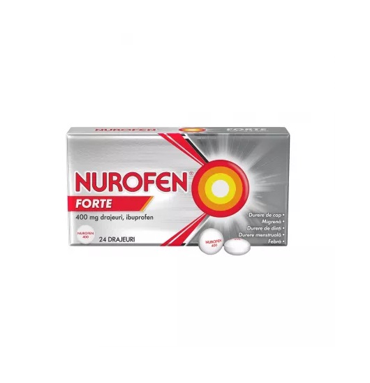 Nurofen Forte, 400 mg, 24 Drajeuri, Reckitt Benkiser