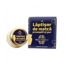 Lăptișor de matcă proaspăt și pur, supliment Apicol Science, 100g.