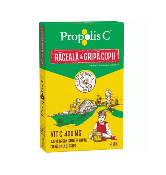 Propolis C pentru răceală și gripă, 50 bomboane Propolis C - Bomboane pentru răceală și gripă, 50 bucăți, Fiterman.