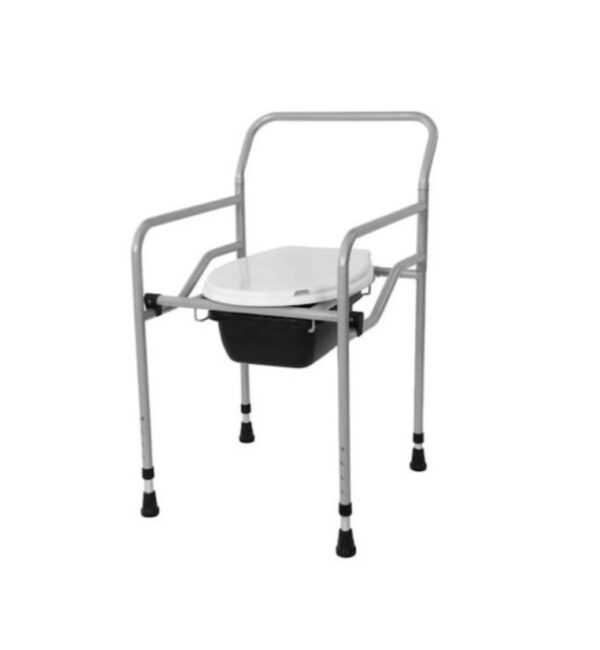 Scaun de toaleta pliabil gri, 45x45 cm, suport maxim 110kg, VitalLogistic.