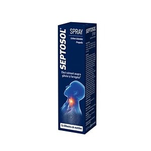 Spray Septosol cu Albastru de Metilen, propolis și Lichen Islandez, pentru sănătate orală.