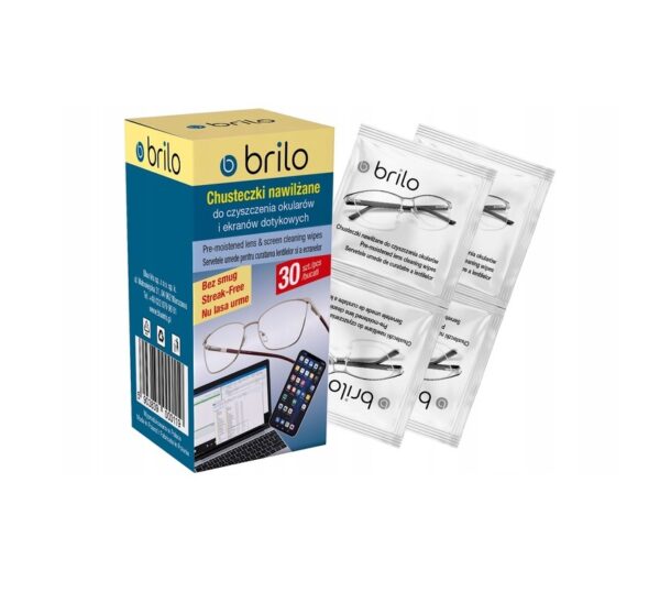 Servetele Umede pentru Ochelari, 30 Buc, Brilo Servetele umede pentru curățarea ochelarilor și ecranelor, pachet cu 30 buc. de la Brilo, ideal pent.
