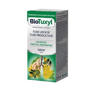 Tuse uscată și productivă, BioTuxyl, 100 ml, calmare naturală a căilor respiratorii.