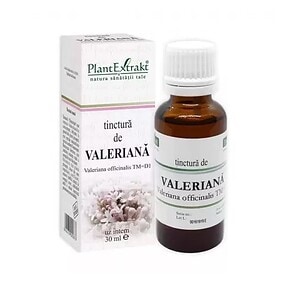 Tinctură de Valeriană pentru relaxare și somn, extract natural din plantă.