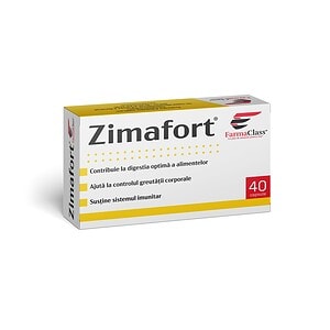 Supliment pentru digestie și imunitate, Zimafort 40 capsule FarmaClass.