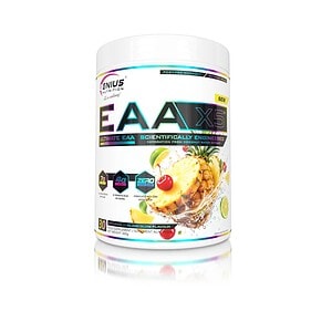 Aminoacizi esențiali cu BCAA și electroliti EAA-X5, 360g, cu aromă Island Glow, Genius Nutrition.