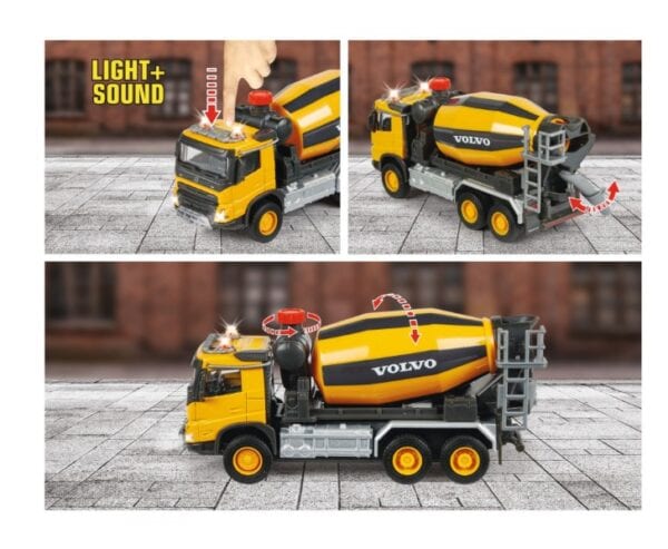 Betoniere Volvo cu sunet și lumini, jucărie pentru copii, model Majorette, scara 1:45, perfectă pent.