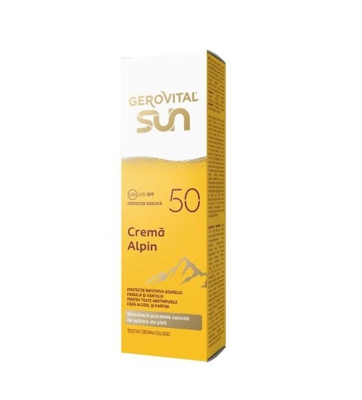 Crema de Fata cu SPF 50 Alpin Sun, 50 ml, Gerovital