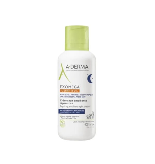 Crema de Noapte Reparatoare si Emolienta pentru Piele Uscata Exomega Control, 400 ml, A-Derma