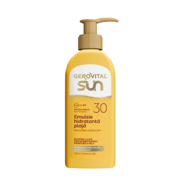emulsie-hidratanta-pentru-plaja-cu-spf-30-sun-200-ml-gerovital-O43801-farmacia-morpheus Emulsie Hidratanta pentru Plaja cu SPF 30 Sun, 200 ml, Gerovital