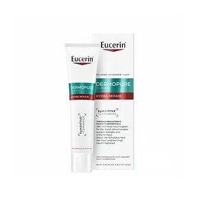 Hidratant facial Eucerin DermoPure pentru piele sensibilă, combate acneea și hidratează în profunzim.