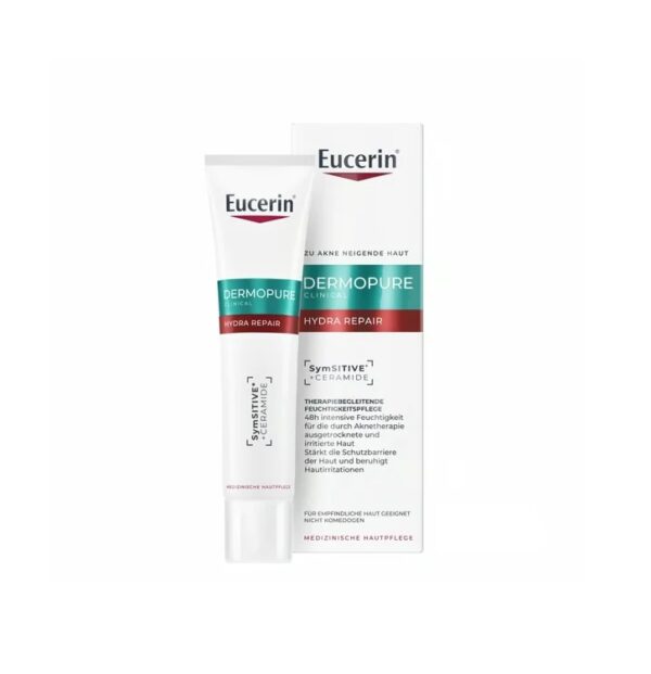 Fluid hidratant pentru fata Eucerin DermoPure, 40ml Hidratant facial Eucerin DermoPure pentru piele sensibilă, combate acneea și hidratează în profunzim.