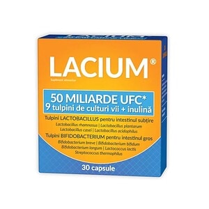 Lacium, 50 miliarde UFC, capsule pentru sănătatea intestinală și echilibru microbiom.