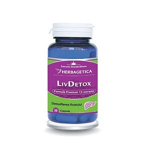 Capsule LivDet detoxifiere facială, 30 capsule, Herbagetica.