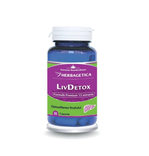 Capsule LivDet detoxifiere facială, 30 capsule, Herbagetica.