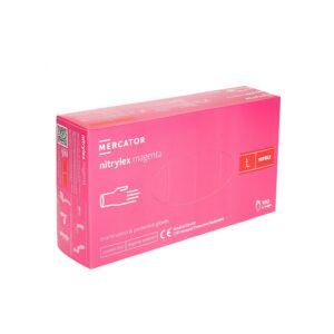 Manusi Marimea L din Nitril Colagen, Magenta, 100 Bucati, Mercator Medical
