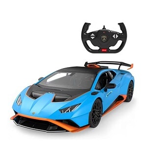 Mașină telecomandă Lamborghini Huracan STO, verde, replica de colecție, scara 1:14, Rastar.