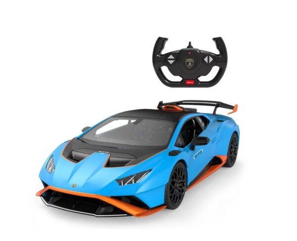 Mașină telecomandă Lamborghini Huracan STO, verde, replica de colecție, scara 1:14, Rastar.