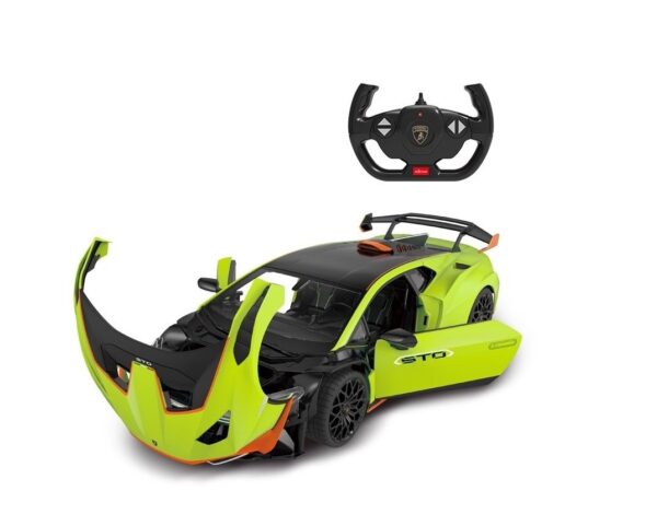 Mașină cu telecomandă Lamborghini Huracan STO, verde, scara 1:14, Rastar.