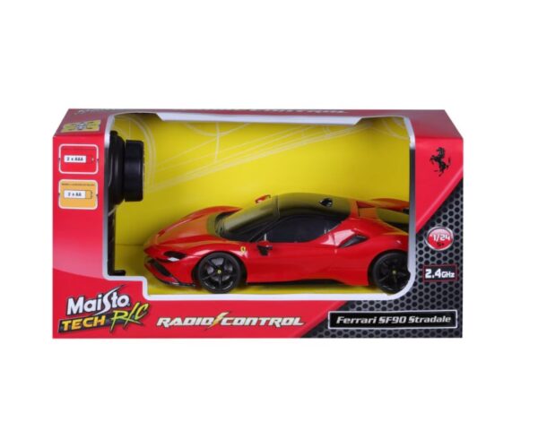 Mașinuță Ferrari SF90 Stradale cu telecomandă, model de jucărie premium, control radio, scara 1:24,.