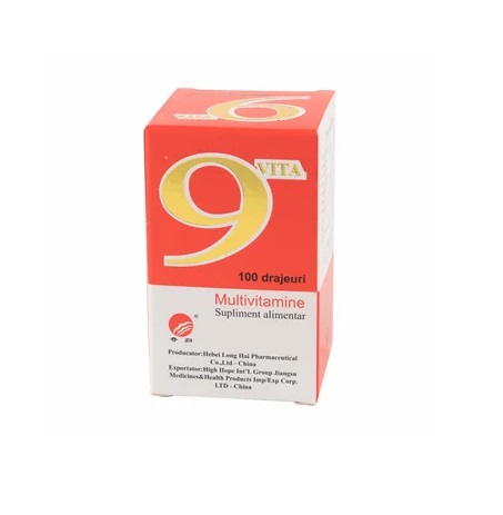 Multivitamine 9Vita, 100 Drajeuri, Yongkang International