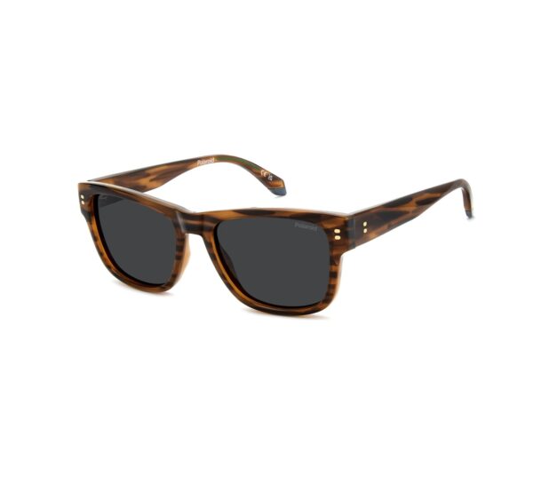 Ochelari de soare polarizati Polaroid, model PLD6252/S/X L9G, cu ramă tartarată și lentile negre.