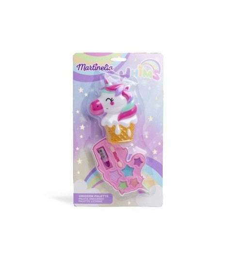 Paletă de machiaj Unicorn Martinelia, ideală pentru fetițe, cu design colorat și jucăuș, perfectă pe.