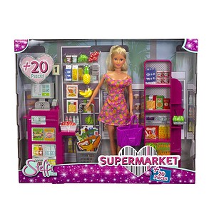 Jucărie papusa Steffi Love cu accesorii pentru supermarket, ideală pentru joacă și colecție.