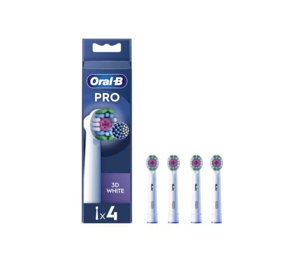 Periuță electrică pentru copii Oral-B Pro 3D White, set de 4 bucăți, pentru o igienă orală eficientă.