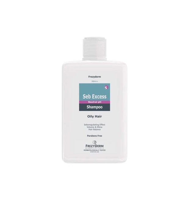 Păr gras, șampon Seb Excess, 200 ml, Frezyderm Șampon pentru păr gras Seb Excess de 200 ml, Frezyderm, pentru controlul excesului de sebum.