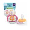 Set 2 Suzete Ultra Air, Buburuza/Floare, 6-18 Luni, SCF080/27, Philips Avent
