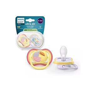 Suzete Ultra Air pentru bebeluși, confort și respirabilitate, 6-18 luni, Philips Avent.